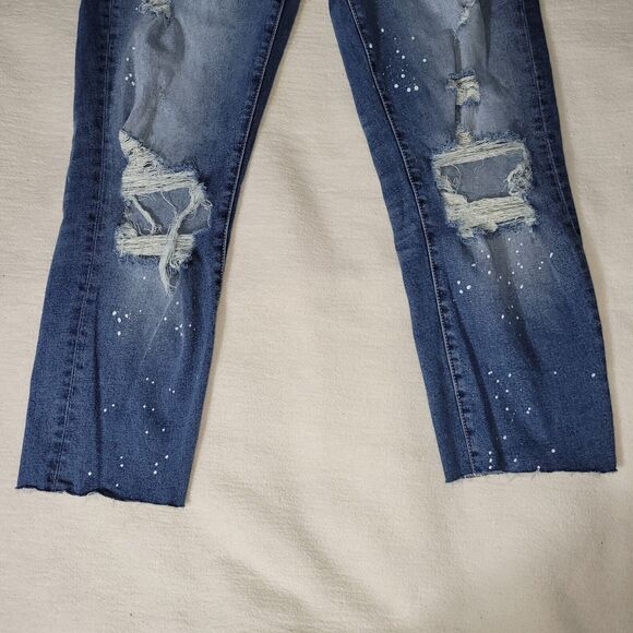 Kancan Jeans Womens Sz 11/29 Distressed Medium Wash University College School - Picture 7 of 16